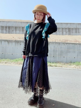 「KENT HAT（ケントハット）のアイテム」を使った、だるさん（レディース・152cm）の春コーディネート