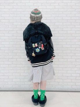 「アイテム（バックパック/リュック）」を使った、だるさん（レディース・152cm）の冬コーディネート