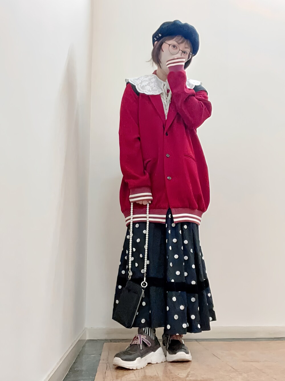 FRAPBOIS（フラボア）の「DOMDOMドット Aライン ロングスカート