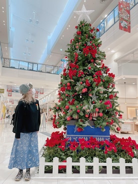 「アイテム（デニムスカート）」を使った、だるさん（レディース・152cm）の秋コーディネート