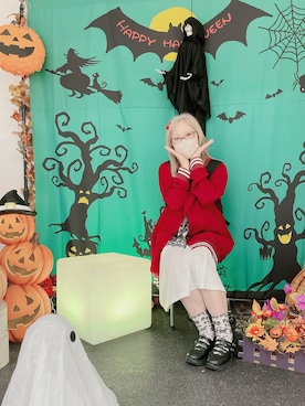 「アイテム（ヘアアクセサリー）」を使った、だるさん（レディース・152cm）の秋コーディネート