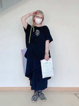 「Handmade（ハンドメイド）のアイテム」を使った、だるさん（骨格ウェーブ・レディース・152cm）の夏コーディネート