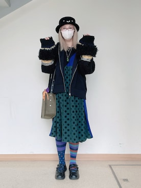 「アイテム（ヘアアクセサリー）」を使った、だるさん（レディース・152cm）の秋コーディネート