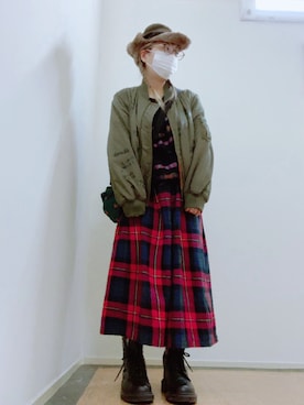 「FRAPBOIS」｜「アイテム（ブルゾン）」を使った、だるさん（レディース・152cm）の秋コーディネート