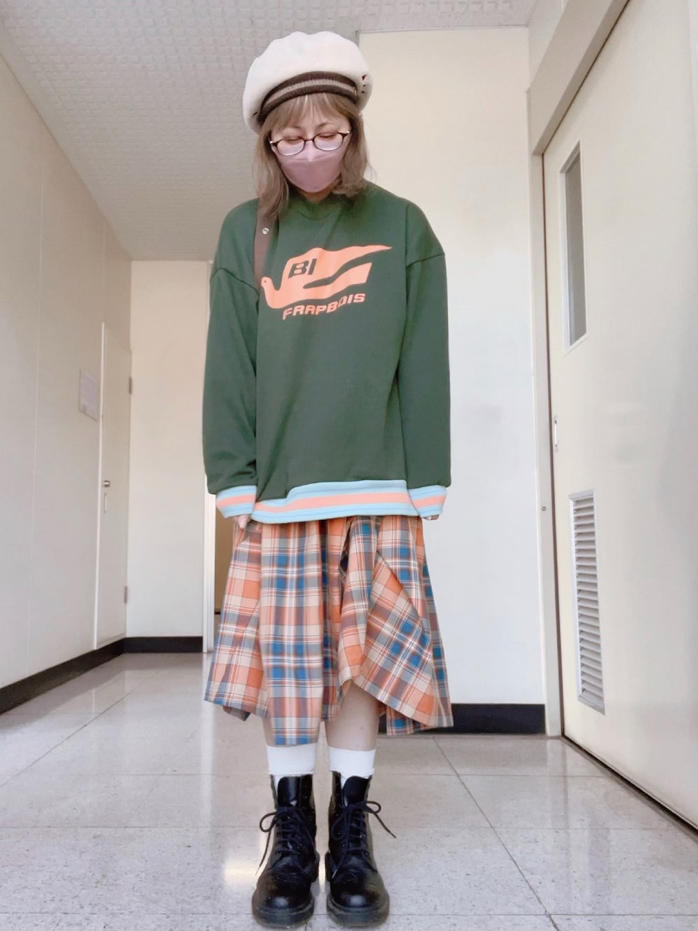 美品 メルシーボークー メルチェックスカート mercibeaucoup,(メルシーボークー)の「メルシーボークー、 / GF