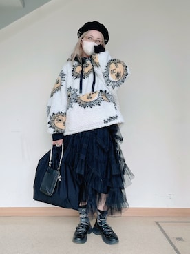 「アイテム（ハンチング/ベレー帽）」を使った、だるさん（レディース・152cm）の秋コーディネート