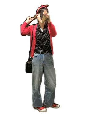 「アイテム（バンダナ/スカーフ）」を使った、てれれさん（レディース・162cm）の秋コーディネート