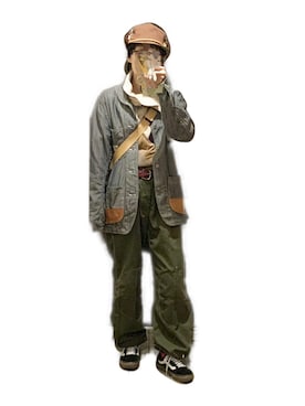 「アースカラー」｜「アイテム（カバーオール）」を使った、てれれさん（レディース・162cm）の春コーディネート