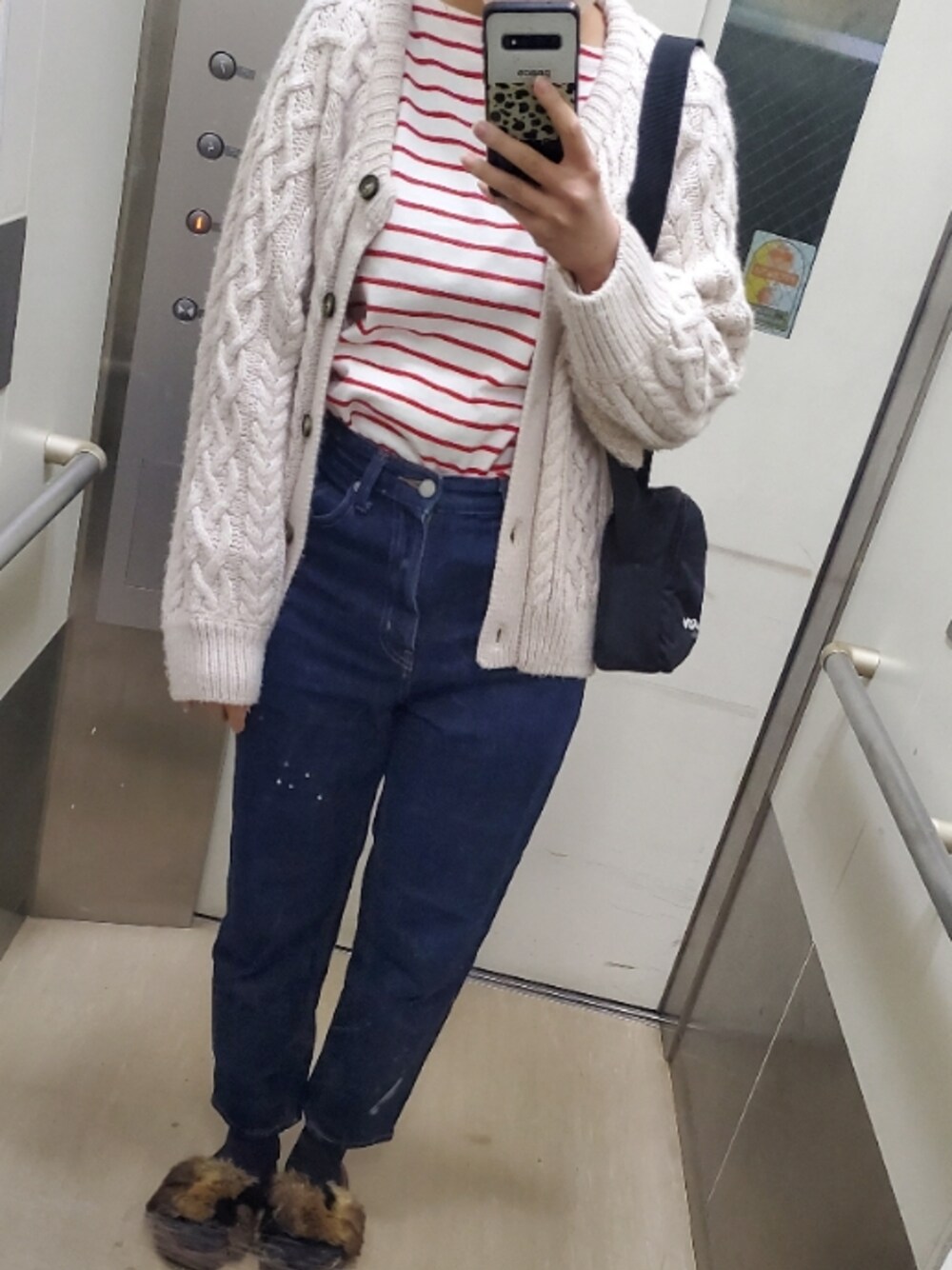 「UNIQLOのボーダーボートネックT（長袖）（Tシャツ/カットソー、レッド系）」を使った、ちぱさん（レディース・160cm）の秋コーディネートの1枚目の写真