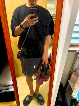 「VANS（バンズ）のアイテム（シューズ、レッド系）」を使った、ひろたんさん（メンズ・176cm）の夏コーディネート