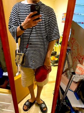 「モートのアイテム（帽子、レッド系）」を使った、ひろたんさん（メンズ・176cm）の春コーディネート