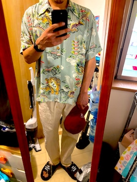 「SUN SURF（サンサーフ）のアイテム」を使った、ひろたんさん（メンズ・176cm）の夏コーディネート