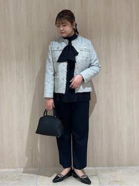 「COUP DE CHANCE（クードシャンス）の◆レイヤード風リブニット（ニット/セーター、ホワイト系）」を使った、Arisaさん（レディース・164cm）の冬コーディネート
