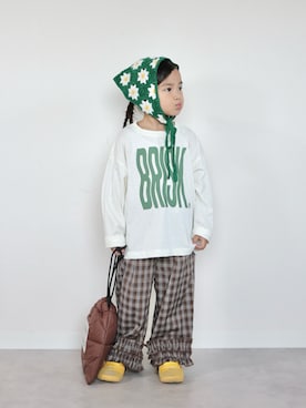 「Onitsuka Tiger（オニツカタイガー）のアイテム」を使った、ORITSUさん（キッズ・124cm）の秋コーディネート