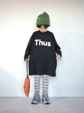 「アイテム（ワンピース/ドレス）」を使った、ORITSUさん（キッズ・120cm）の秋コーディネート