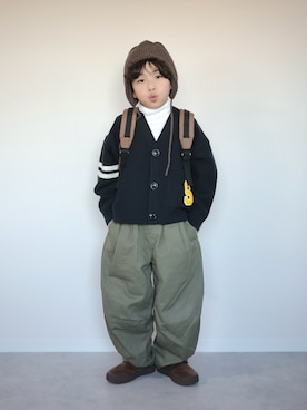 「アイテム（帽子）」を使った、ORITSUさん（キッズ・120cm）の冬コーディネート