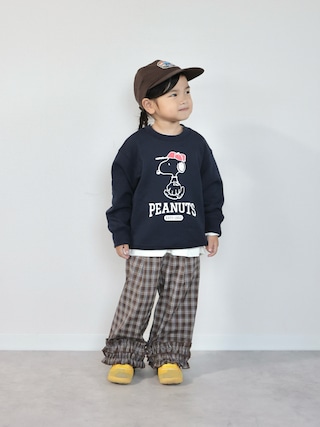 「LOWRYS FARM（ローリーズファーム）のツイルワッペンＣＡＰ  1054595（キャップ）」を使った、ORITSUさん（キッズ・125cm）の秋コーディネート