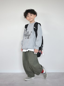 「アイテム（スウェット）」を使った、ORITSUさん（キッズ・120cm）の秋コーディネート