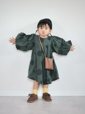 「アイテム（ワンピース）」を使った、ORITSUさん（キッズ・120cm）の秋コーディネート