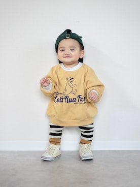 「アイテム（ソックス/靴下）」を使った、ORITSUさん（キッズ・120cm）の秋コーディネート