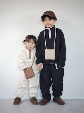 「アイテム（モカシン/デッキシューズ）」を使った、ORITSUさん（キッズ・120cm）の秋コーディネート