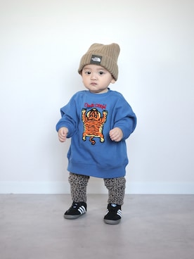 「アイテム（レッグウェア）」を使った、ORITSUさん（キッズ・120cm）の冬コーディネート