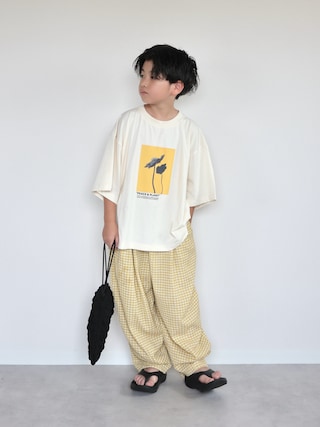 「LOWRYS FARM(ローリーズファーム)の【接触冷感・クイックドライ】機能フォトT 734445(Tシャツ/カットソー)」を使った、ORITSUさん(キッズ・90cm)の夏コーディネート