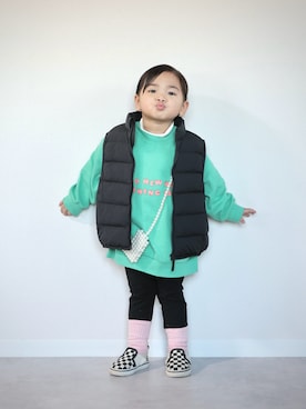 「アイテム（スウェット）」を使った、ORITSUさん（キッズ・120cm）の冬コーディネート