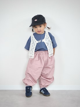 「アイテム（キャップ）」を使った、ORITSUさん（キッズ・120cm）の夏コーディネート