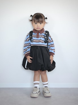 「アイテム（スカート）」を使った、ORITSUさん（キッズ・120cm）の夏コーディネート