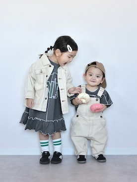 「アイテム（ワンピース/ドレス）」を使った、ORITSUさん（キッズ・120cm）の春コーディネート