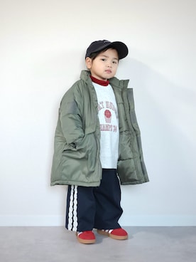 「p.premier（ピードットプルミエ）のアイテム」を使った、ORITSUさん（キッズ・90cm）の冬コーディネート
