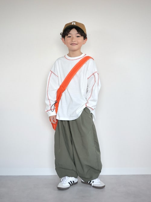「devirock（デビロック）のナイロン サーカスパンツ（その他パンツ）」を使った、ORITSUさん（キッズ・120cm）の秋コーディネート