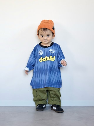 「adidas(アディダス)のADIDAS アディダス 12-16 SAMBA OG CF EL I サンバ OG CF EL JQ3192 CORE/FTWR/GUM5(スニーカー)」を使った、ORITSUさん(キッズ・125cm)の秋コーディネート