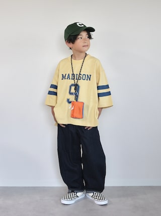 「LOWRYS FARM（ローリーズファーム）のナンバリングＴＬＳ　 1049011（Tシャツ/カットソー）」を使った、ORITSUさん（キッズ・124cm）の秋コーディネート