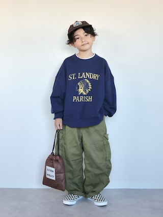「LOWRYS FARM(ローリーズファーム)のカレッジミニウラケプルオーバー 1049013(スウェット)」を使った、ORITSUさん(キッズ・125cm)の秋コーディネート