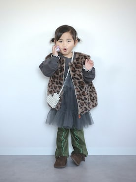 「アイテム（ワンピース/ドレス）」を使った、ORITSUさん（キッズ・120cm）の冬コーディネート