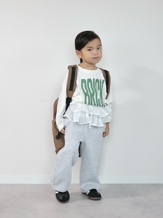 「aBity select(アビティセレクト)の【aBity select./アビティセレクト】アソートロゴ長袖Tシャツ(Tシャツ/カットソー)」を使った、ORITSUさん(キッズ・124cm)の秋コーディネート