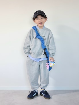 「アイテム（キャップ）」を使った、ORITSUさん（キッズ・120cm）の秋コーディネート