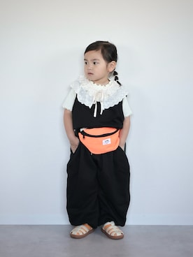 「p.premier（ピードットプルミエ）のアイテム」を使った、ORITSUさん（キッズ・90cm）の春コーディネート