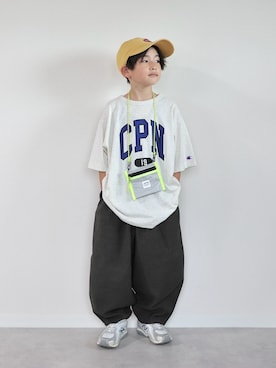 「アイテム（帽子）」を使った、ORITSUさん（キッズ・123cm）の夏コーディネート