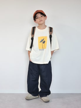 「GU（ジーユー）のアイテム」を使った、ORITSUさん（キッズ・124cm）の夏コーディネート