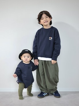 「アイテム（Tシャツ/カットソー）」を使った、ORITSUさん（キッズ・120cm）の秋コーディネート