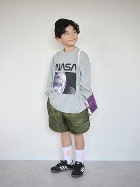「アイテム（ソックス/靴下）」を使った、ORITSUさん（キッズ・120cm）の秋コーディネート