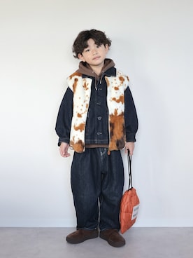 「アイテム（パーカー）」を使った、ORITSUさん（キッズ・120cm）の冬コーディネート