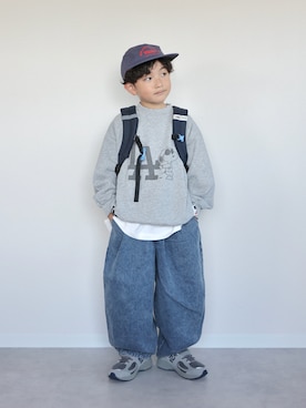 「アイテム（バッグ）」を使った、ORITSUさん（キッズ・120cm）の秋コーディネート