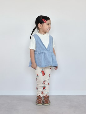 「GLOBAL WORK（グローバルワーク）のアイテム（パンツ）」を使った、ORITSUさん（キッズ・124cm）の夏コーディネート