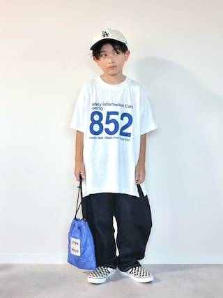 「LOWRYS FARM(ローリーズファーム)のアソートプリントTSS2 1048201(Tシャツ/カットソー)」を使った、ORITSUさん(キッズ・123cm)の夏コーディネート