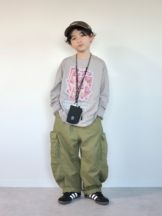 「MARKEY'S（マーキーズ）の【LSP WOW!】カラバリプリント長袖Tシャツ（Tシャツ/カットソー）」を使った、ORITSUさん（キッズ・125cm）の秋コーディネート