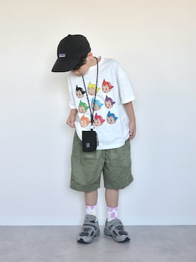 「アイテム（キャップ）」を使った、ORITSUさん（キッズ・120cm）の春コーディネート